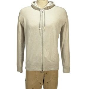Eleventy Platinum Gray Cashmere Full Zip Hoodie Sweater Italy Sz XXL NWT $1295